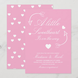 Invitation Douces amours Baby Shower à coeurs flottants