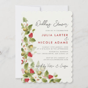 Invitation Douces Fleurs Sauvages Fraise Mariage Baby Shower