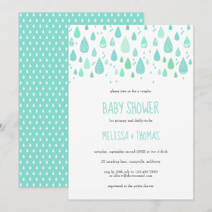 Invitation Douces gouttes de pluie Baby Shower / Sprinkle pou