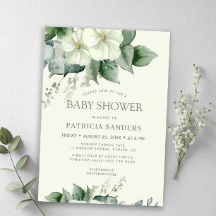 Invitation Douceur aquatique eucalyptus floral baby shower