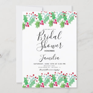 Invitation Douceur de baies à l'aquarelle pour une douche nup