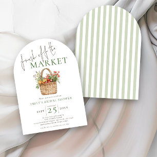 Invitation Douceur de Marché Rayures Sauge Mariage