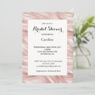 Invitation Douceur Rose Vagues Stries Lavage Nuptial