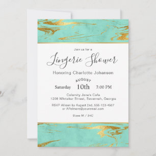 Invitation Douche à lingerie pour moulures et gousses d'or