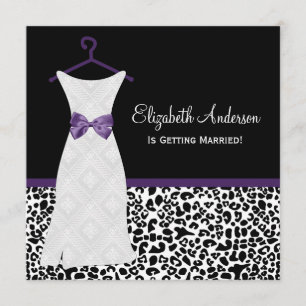 Invitation Douche Acai Purple Gown Leopard PrintBridal