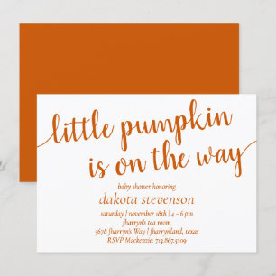 Invitation Douche automnale simple   Petit Citrouille Orange 