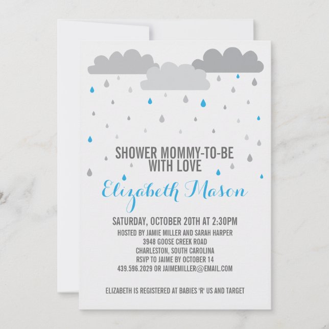 Invitation Douche avec le baby shower d'amour (Devant)