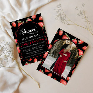 Invitation Douche bébé doux Berry Editable