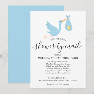 Invitation Douche Bleue Par Courrier Saupoudrage à Longue Dis