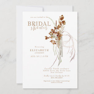 Invitation Douche Bridal Bohème Blanc Féminin Automne