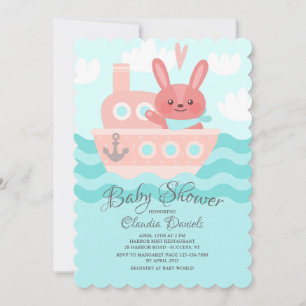Invitation Douche Bunny Voyager rose