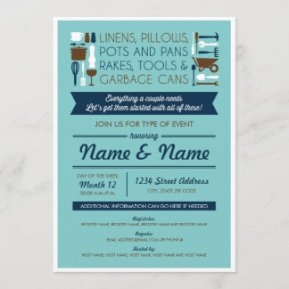 Invitation douche couple (cadeaux pour la maison)