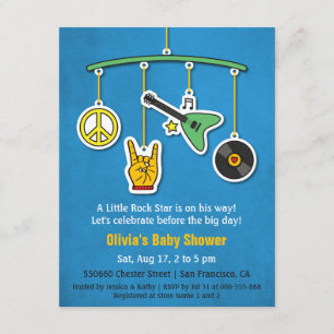 Invitation Douche de bébé de rock de guitare de musique de