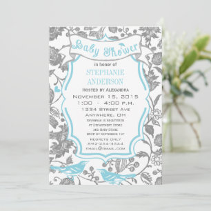Invitation Douche de bébé garçon moderne avec un motif d'oise