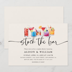 Invitation Douche de couple   Approvisionnez le bar 