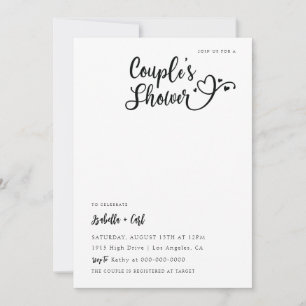 Invitation Douche de Couple Cœurs