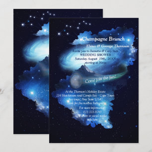 Invitation Douche de couple de galaxie de l'espace extra-atmo