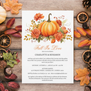 Invitation Douche de couple rustique citrouille automne