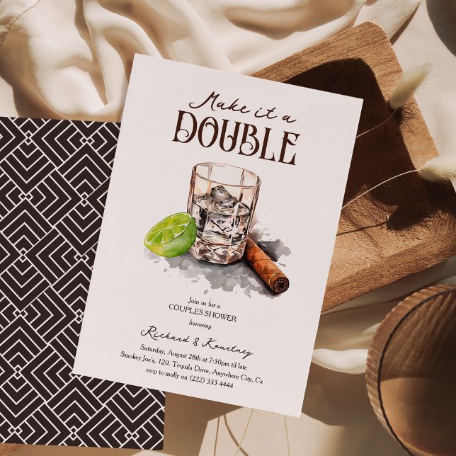 Invitation Douche de couple Tequila & Cigare (Créateur téléchargé)
