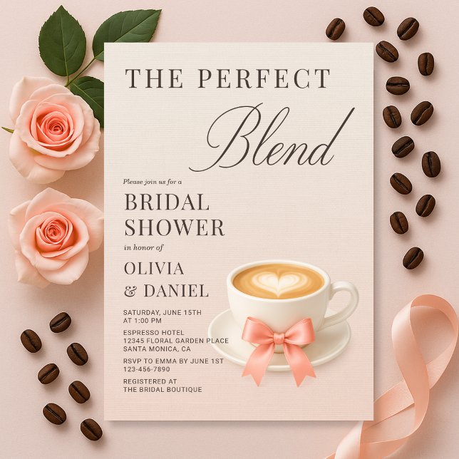 Invitation Douche de Couple The Perfect Blend Café (Créateur téléchargé)