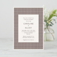 Douche de couples en gingham marron chocolat d'aut