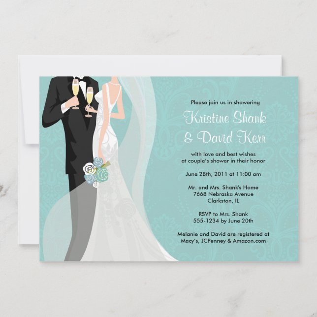 Invitation Douche de couples - version 1 (Devant)