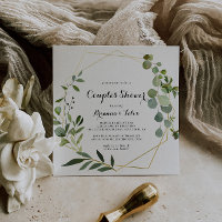 Douche de Couples Vert Tropical Géométrique Or