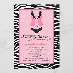 Invitation Douche de fantaisie Bachelorette de lingerie de