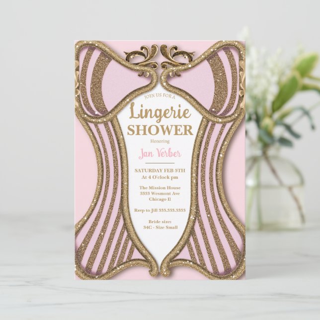 Invitation Douche de lingerie bachelorette douche nuptiale (Debout devant)