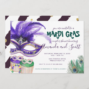 Invitation Douche de Mardi Gras Couple