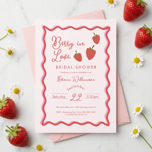 Invitation Douche de mariage amour fraise rouge sucrée