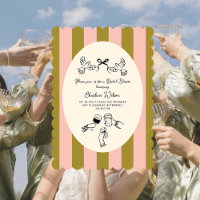 Douche de Mariage Fantaisiste à Rayures Vertes et