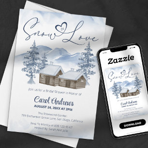 Invitation Douche de mariage hivernal à l'aquarelle Cozy Snow