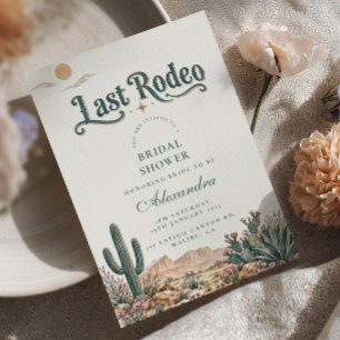 Invitation Douche de Mariage Last Rodeo Teinte de Teal