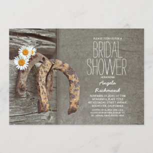 Invitation Douche de natalité rustique en fer à cheval
