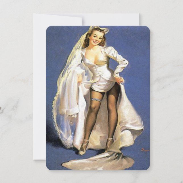 Invitation Douche de pin-up drôle de lingerie de jeune mariée (Devant)