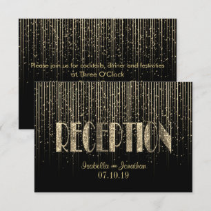 Invitation Douche d'étoile d'or et noir - réception