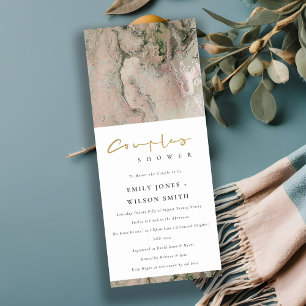 INVITATION DOUCHE D'OR ROSE D'OR D'AGATE DE COUPLES MODERNE B