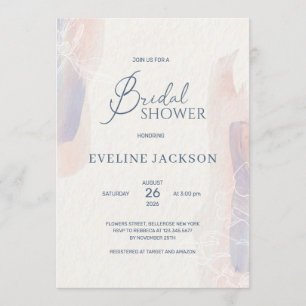 Invitation Douche douillette en poudre couleur rose pastel