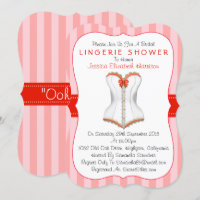 Douche en lingerie en corse rouge et blanc