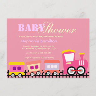 Invitation Douche faite sur commande de bébé de train de