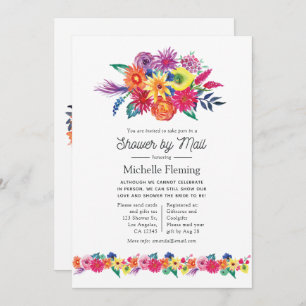 Invitation Douche Floral Fiesta par courrier