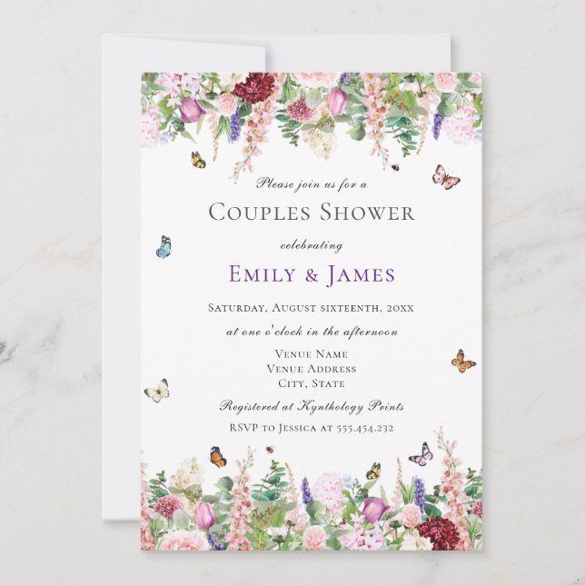 Invitation Douche Florale Couples (Devant)