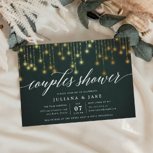 Invitation Douche Golden Garland Couples