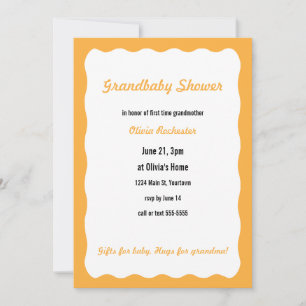 Invitation Douche grand-bébé avec bordure orange