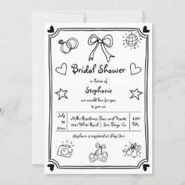 Invitation Douche griffée à la main