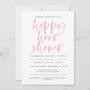 Invitation Douche Happy Hour - Rose Lt