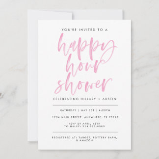 Invitation Douche Happy Hour - Rose Lt