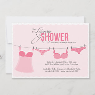 Invitation Douche Lingerie Cute Rose Blush