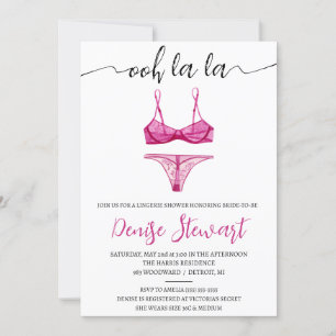 Invitation Douche Lingerie, Noir, Blanc, Rose, Fête des marié